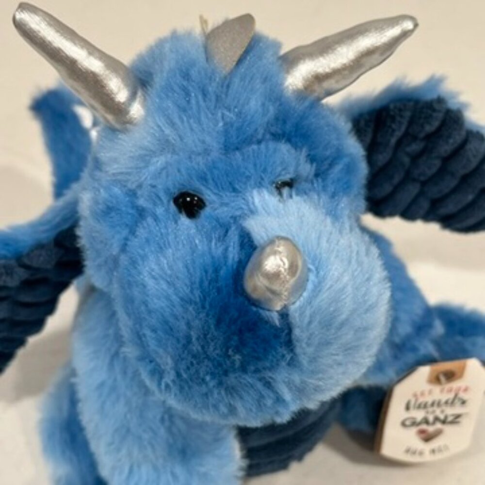 Get your hands on a Ganz DAPPER DYNAMIC DRAGON Blue Plush Stuffed Animal NWT - Picture 3 of 8